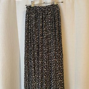 black floral midi skirt